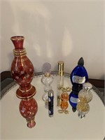 Collection of Vintage Glass Perfume Bottles