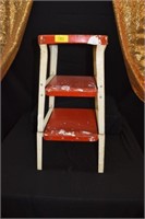 Red and White Vtg stool