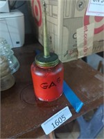 Small oil can labeled gas
