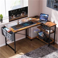 Inbox Zero L-Shaped Metal Base Computer Desk $169