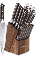 16-Piece Knife Set with Built-in Sharpener and