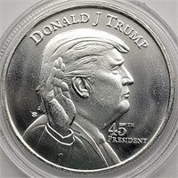 1 OZ .999 FINE SILVER ROUND DONALD TRUMP