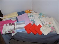 Various size towels & Hamper