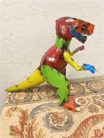 Dinosaur hand made from recycled material