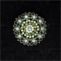 Uranium Glass Vintage Brooch