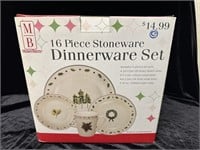 Merry Brite 16pc Stoneware dinnerware Set