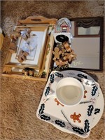 Christmas serving trays, gingerbread men, musical