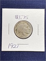 1927 Buffalo nickel coin