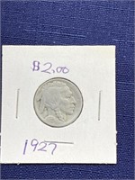 1927 Buffalo nickel coin