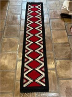 Zapotec Red Diamond Design 100% Wool Runner Rug