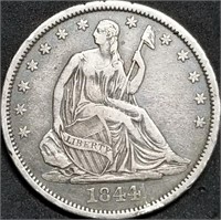 1844-O Seated Liberty Silver Half Dollar Nice