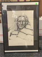 Print in Frame Indian Chief Sketch 16x22