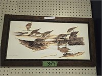Framed print of birds signed, Marion otnes artist