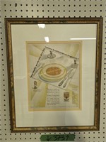 Pair of early Campbell soup framed advertising