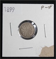 1899 CAD Silver .05c Coin