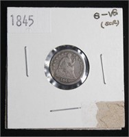 1854 USD Silver Seated Liberty Half Dime Coin