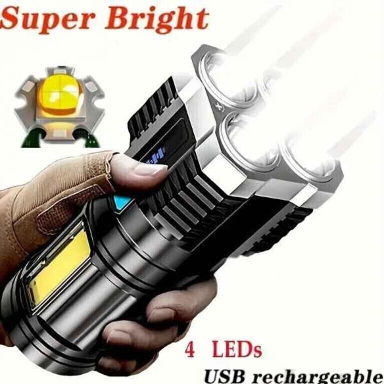 LED Flashlight, Powerful 4 LED Flashlight With COt