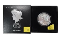 2021 Peace silver dollar, 99.9% silver, Unc.