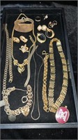 Gold tone costume Jewelry, necklaces, Bracelets,