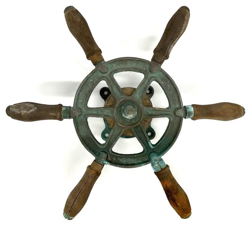 Vintage Boat Steering Wheel, 12.5 "