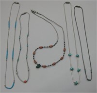 5 Sterling Silver Southwestern Necklaces