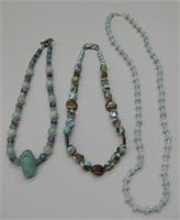 3 Stone Necklaces w/ Sterling Silver Clasps
