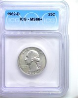 1962-D Quarter ICG MS66+ LISTS $450