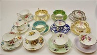 SET OF TWELVE ENGLISH CUPS AND SAUCERS