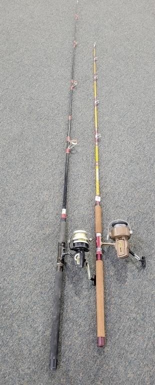 2 FISHING RODS WITH SPINMASTER 3300 REEL AND