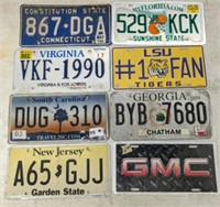 TRAY OF ASSORTED LICENSE PLATES
