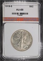 1918-S WALKING LIBERTY HALF DOLLAR AGP AU/BU