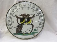 VINTAGE OWL OUTDOOR THERMOMETER 12"