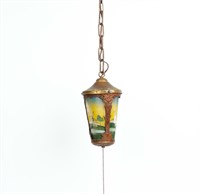 Reverse Painted Pendant Hanging Lamp