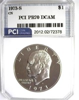 1973-S CN Ike PR70 DCAM LISTS $3700