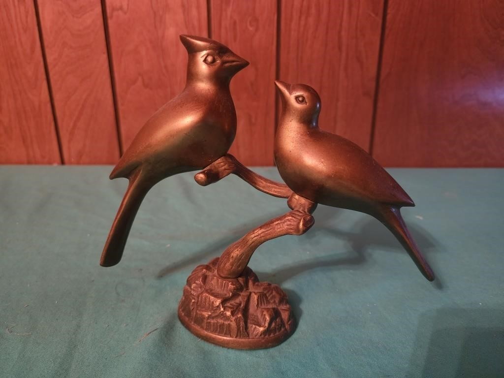 Vintage Brass Birds, 1970's Brass Bird Figurine,