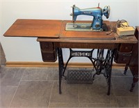Morse Sewing Machine and Cabinet