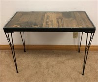 INDUSTRIAL STYLE GLASS TOP DESK