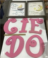 2 Wall decor  14 x 1 x 18 w/ pink CIEDO letters