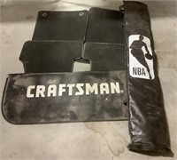4 Vehicle floor mats, 1 Craftsman tool mat, NBA,