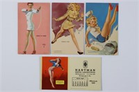 (4) Original Earl Moran Mutoscope Cards