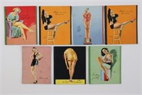 (7) Original Earl Moran Pin-Up Cards