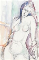 CONSTANTINE POUGIALIS PAINTING OF A FEMALE NUDE