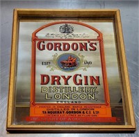 GORDON'S DRY GIN FRAMED MIRROR, 16" X 11.75"