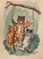 Louis Wain (1860-1939) original Cat drawing