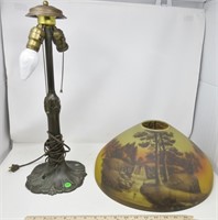Phoenix Reverse painted lamp