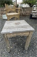 NICE SOLID WOOD PATIO CHAIR AND TABLE
