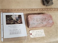 Ferris, Texas antique brick + 1914 calendar sample