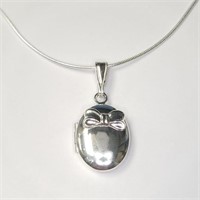 $80 Silver Locket 18" Necklace