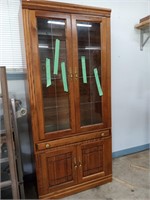 Wooden Cabinet with glass shelves