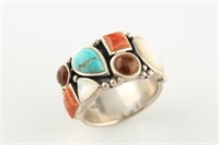 Sterling Silver Ring with Multiple Stones